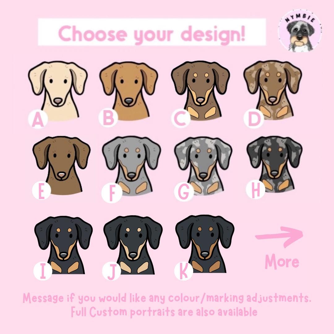 Dachshund Cartoon Dog Breed Phone Case Personalised Pet Portrait Illustration iPhone Samsung Cover