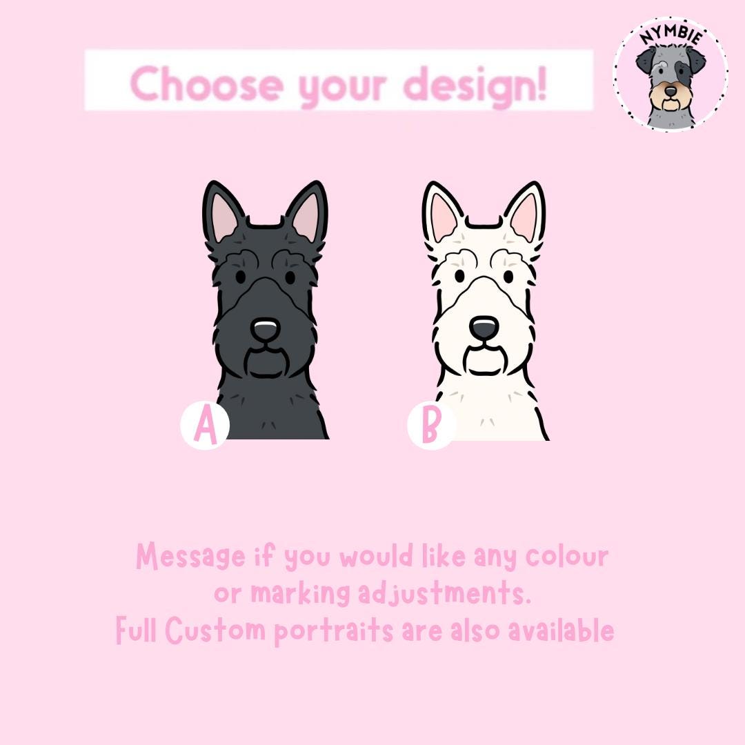 Scottish Terrier Cartoon Dog Breed Phone Case Personalised Pet Portrait Illustration iPhone Samsung Cover