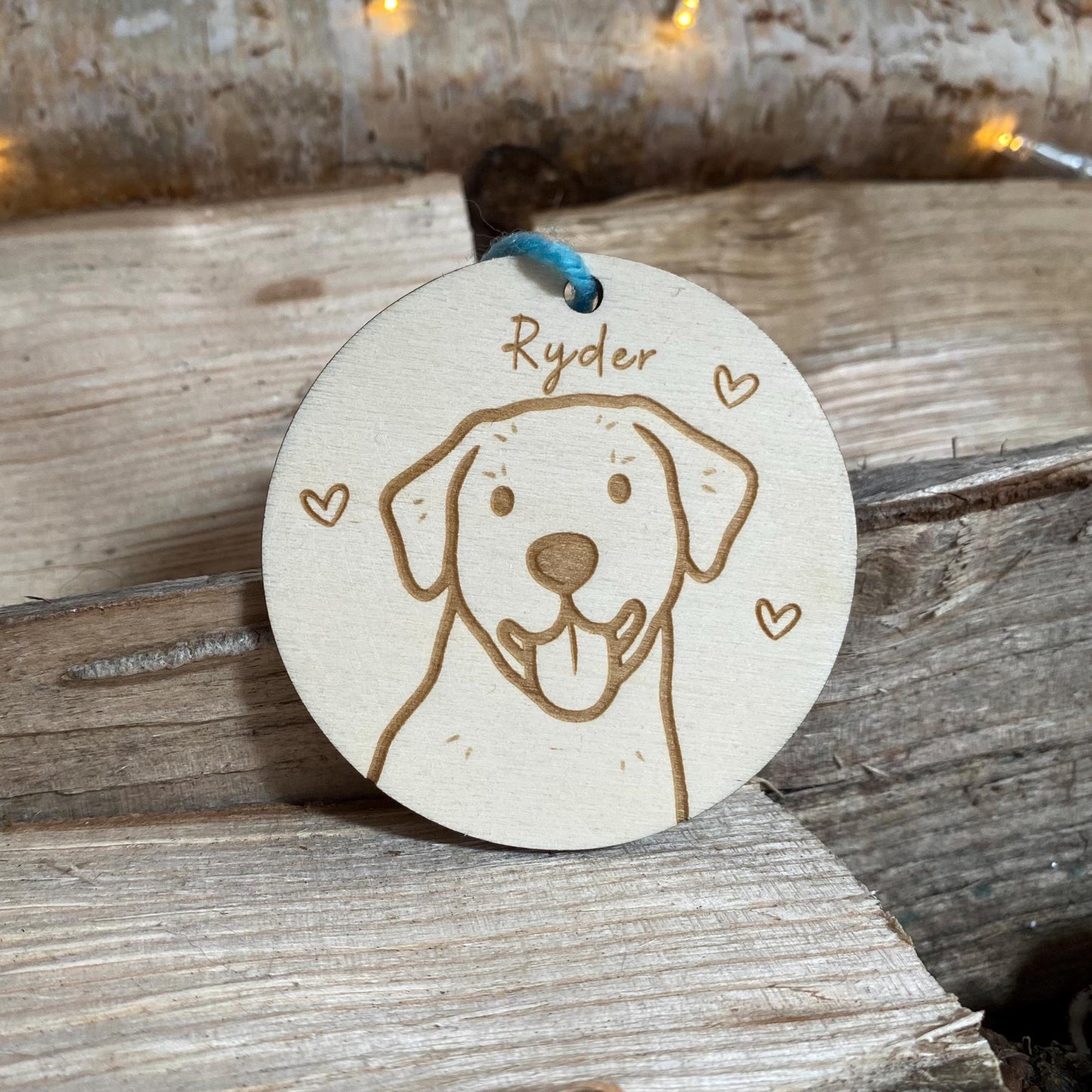 Labrador Dog Breed Decoration Wood Ornament Cute Personalised Illustration Portrait Christmas Bauble Wooden Decor | nymbie