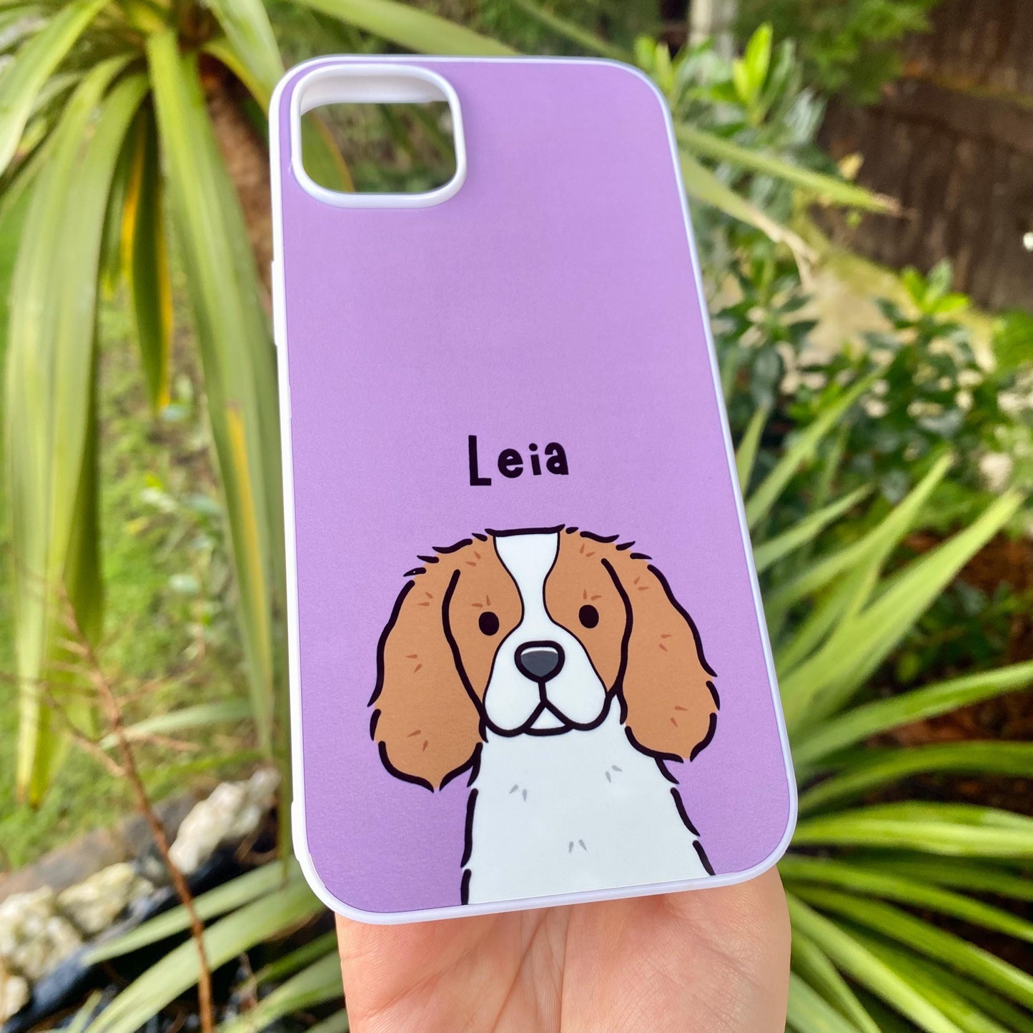 Cavalier King Charles Spaniel Cartoon Dog Breed Phone Case Personalised Pet Portrait Illustration iPhone Samsung Cover